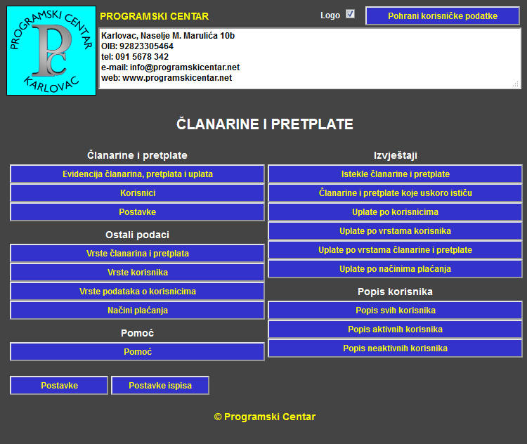 Članarine i pretplate