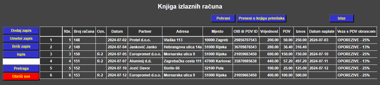 Knjiga izlaznih računa