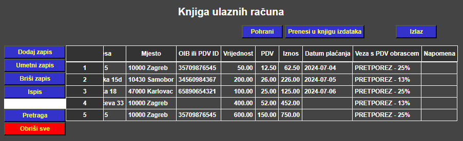 Knjiga ulaznih računa - Veza knjige URA s PDV obrascem