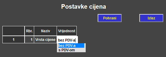 Postavke cijena