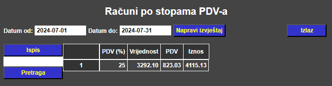 Računi - Računi po stopama PDV-a