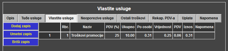 Turistički aranžmani - Turistički aranžman - Vlastite usluge